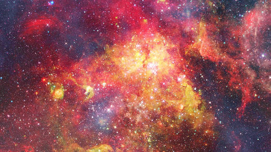 超新星与发光的星云。由 Nasa 提供的这幅图像的元素