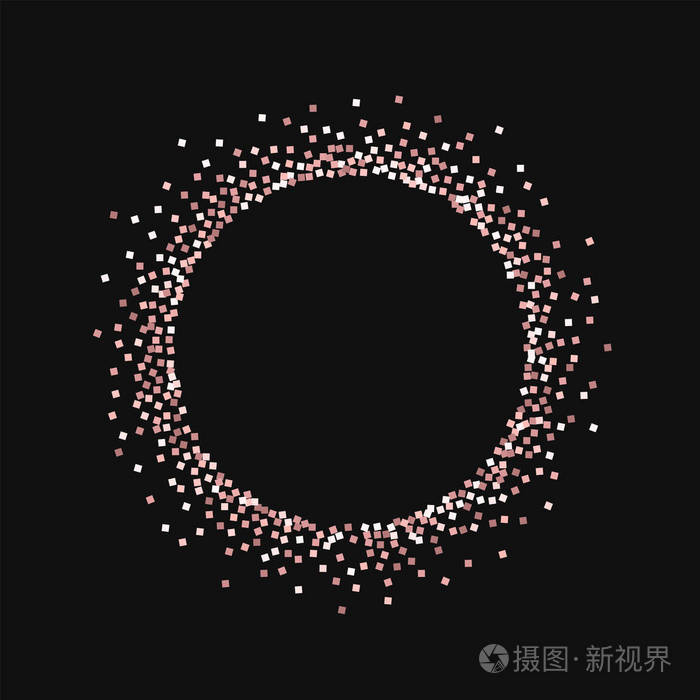 粉红色的金色闪闪发光的小圆形与粉红色金色闪光的黑色背景匀称的矢量