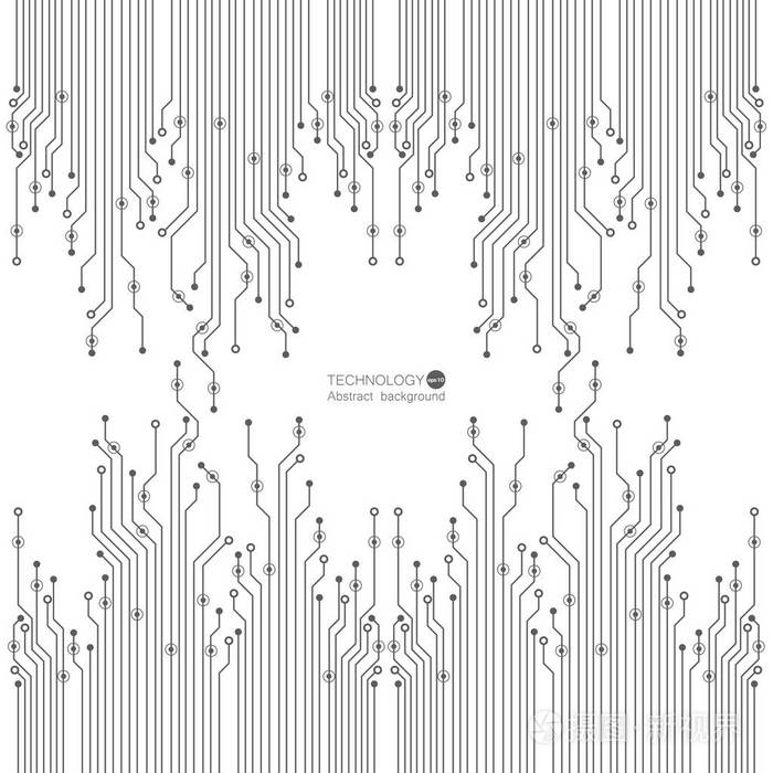 矢量电路板插图。抽象技术