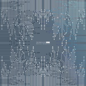 矢量电路板插图。抽象技术