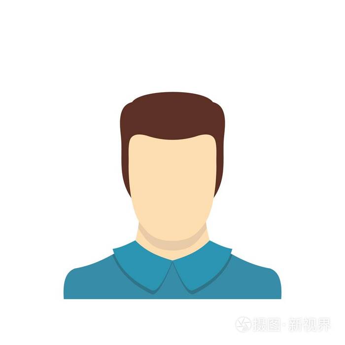 男性头像图标矢量平面
