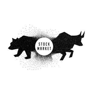 股市概念设计显示牛市和熊市图片