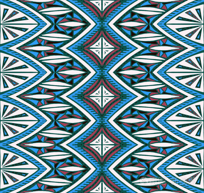 几何民俗装饰.部落民族的矢量纹理.阿兹台克风格的无缝条纹图案