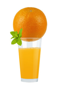 杯橙汁和橙色