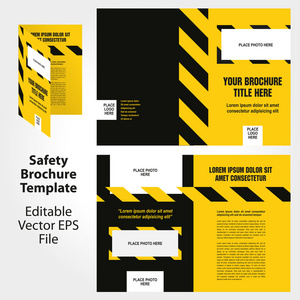 矢量安全主题宣传册模板设计图片