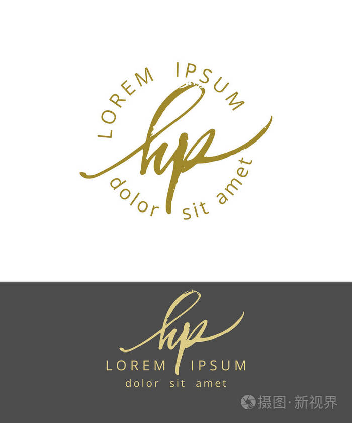 h. handdrawn 画笔字母图案书法标志设计