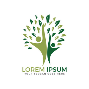 生命树徽标.人与家谱标志设计照片