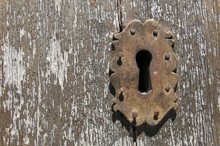 锁孔入路的旧木门