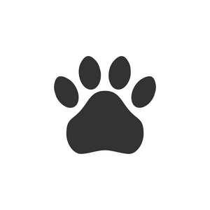简单的单色宠物足迹.矢量图标, 符号照片