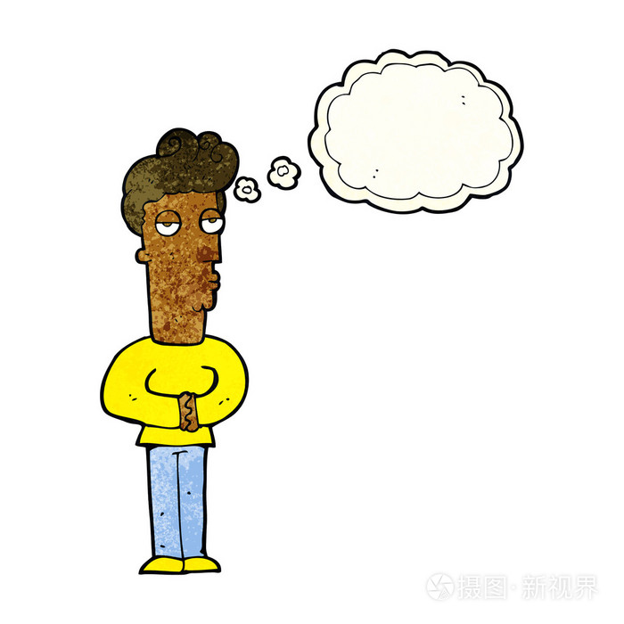 卡通漫画厌倦与思想泡沫的人