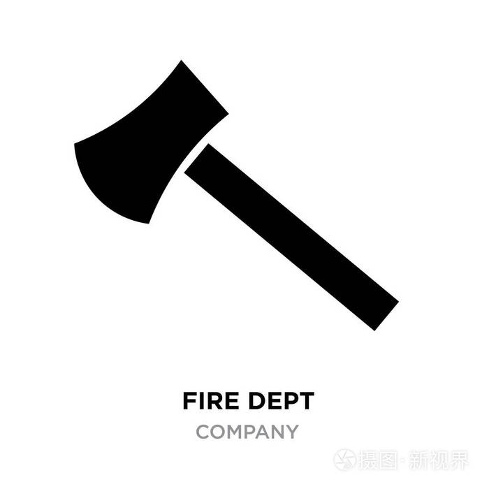 消防部门标志矢量插图斧头图标隔离在backgr