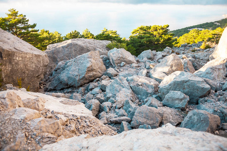 海海岸和山