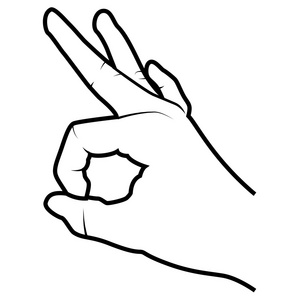 象征着手势，孤立平面图标的手