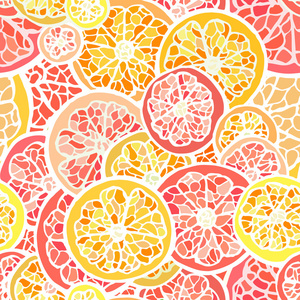 葡萄柚和橙色的无缝模式