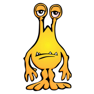 愚蠢的外星人愚蠢的怪物生物卡通矢量插图照片