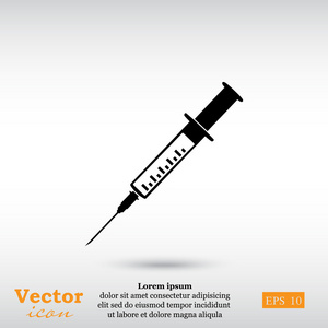 医疗注射器，疫苗接种图标
