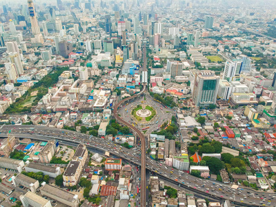 泰国胜利纪念碑商业区曼谷大厦摩天大楼鸟瞰图