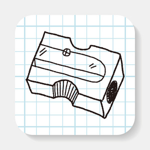 嘟嘟削笔刀手绘卡通文具套装.矢量涂鸦插图.一套学校配件和用品.