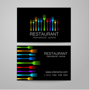 餐厅的标志名片模板图片
