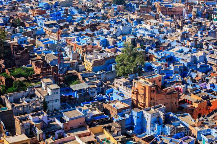 蓝色的城市，拉贾斯坦邦，印度焦特布尔