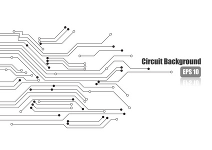 矢量 白色背景上的电子线路