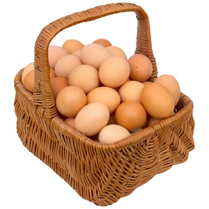 在一个篮子里的鸡蛋图片