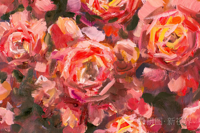 红紫罗兰花玫瑰牡丹近油画 抽象手绘花背景设计婚礼请柬 保存日期卡 面料 墙纸 剪贴簿照片 正版商用图片0f4ys2 摄图新视界