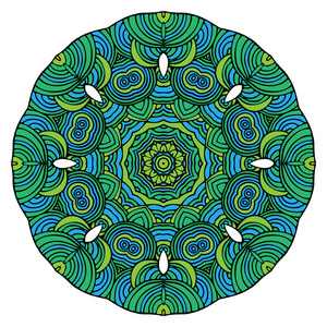 曼荼罗圆装饰图案矢量