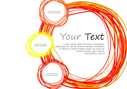 矢量 涂鸦圈和文本的空间