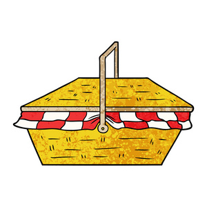 野餐插画卡通野餐篮矢量插画照片