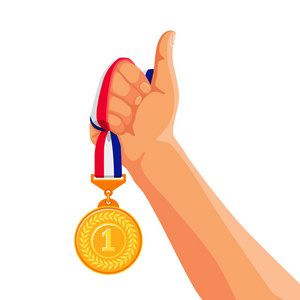 金牌在手.矢量照片