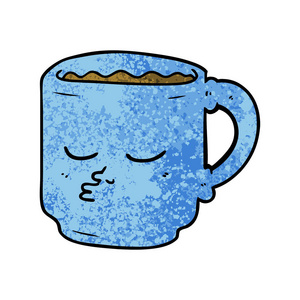 卡通咖啡杯的矢量插画