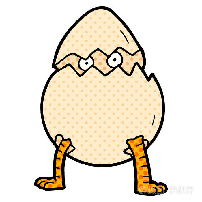 孵化蛋卡通的矢量图解