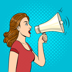 喇叭卡通插图扩音器的手绘素描, 扩音器手绘扬声器涂鸦图标.