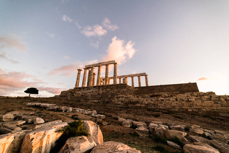 Sounion, 希腊海神神庙, 日落黄金时段