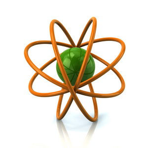 绿色和橙色分子图标