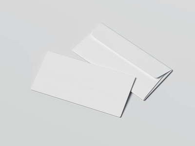 两个明亮的信封。3d 渲染