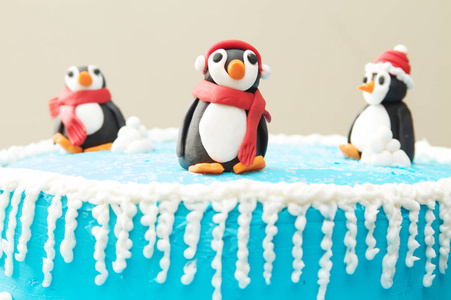 企鹅冬季场景食品雕塑