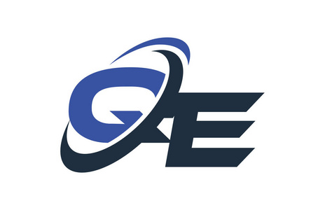Qe 蓝色旋风全球数字商务信函徽标