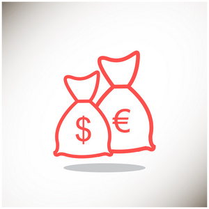 钱袋子符号钱袋子用货币符号照片