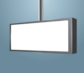 墙上空荡荡的商店灯箱在标签上的无字招牌的商店或餐厅.