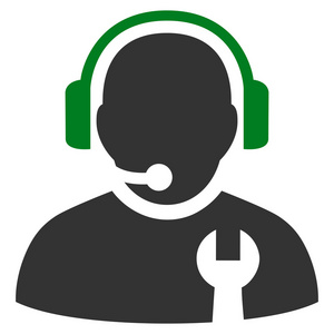 服务运营商平面矢量图标插画