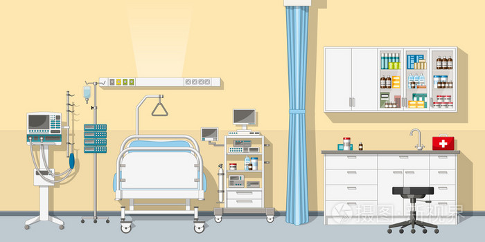 一个重症监护病房的插图
