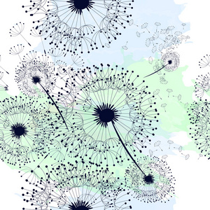 美丽的花图案与蒲公英
