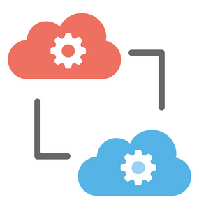 云数据处理或云同步平面图标