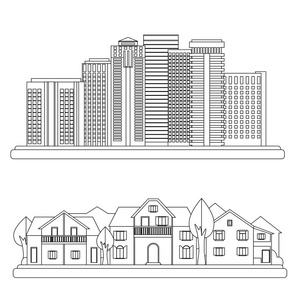 城市和乡村的风景照片