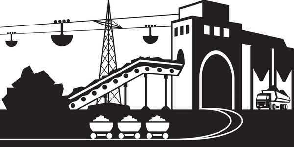 剪影采矿和采石业图标采矿和采石业图标集露天矿山,窄轨铁路