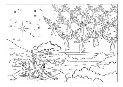圣诞故事牧羊人和天使合唱团图片