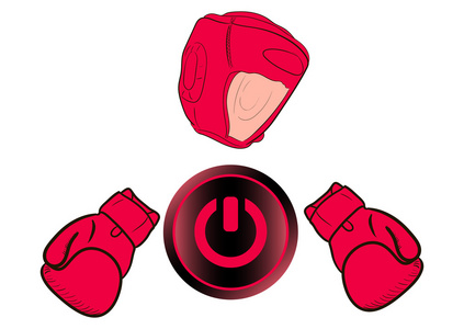图标红色拳击手
