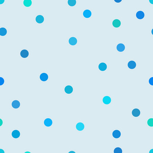蓝色柔和的小圆圈。 可爱的波尔卡点。 矢量缝